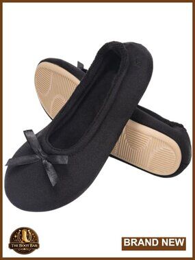 Satin Ballerina Slippers Memory Foam House Indoor Shoes